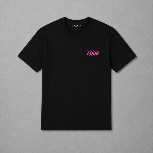 Zwart T-shirt met Roze Logo en Rugprint – Heren Streetwear T-shirt